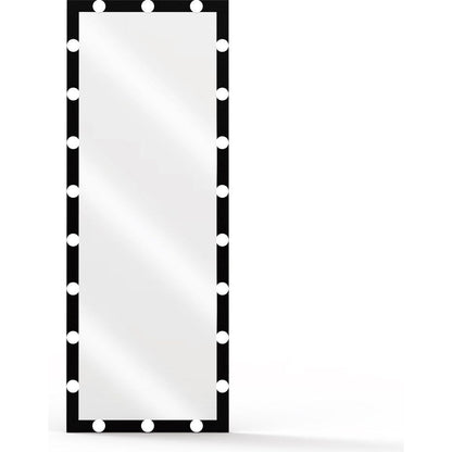 Hollywood Full Length Mirror with Lights Full Body Vanity Mirror with 3 Color Modes Lighted Standing Floor Mirror for Dressing Room Bedroom Wall Mounted Touch Control Black 63x24inch - Streamdale Furniture