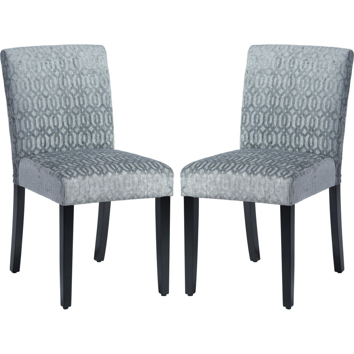 Upholstered Dining Chairs Set of 2 Modern Dining Chairs with Solid Wood Legs, Grey