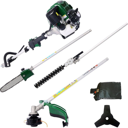 4 in 1 Multi-Functional Trimming Tool, 31CC 4-Cycle Garden Tool System with Gas Pole Saw, Hedge Trimmer, Grass Trimmer, and Brush Cutter EPA Compliant