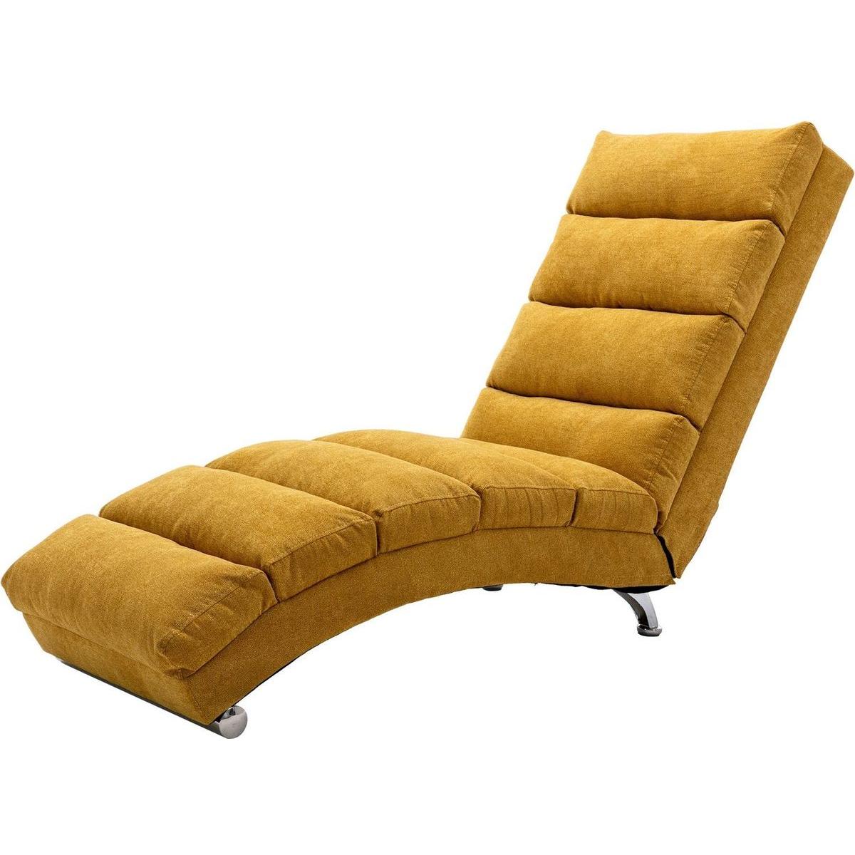 Linen Chaise Lounge Indoor Chair, Modern Long Lounger for Office or Living Room