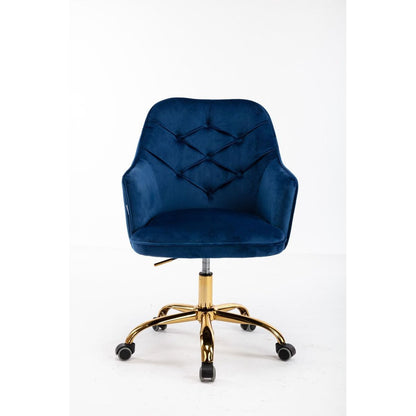 Velvet Swivel Shell Chair for Living Room, Office chair, Modern Leisure Arm Chair Navy