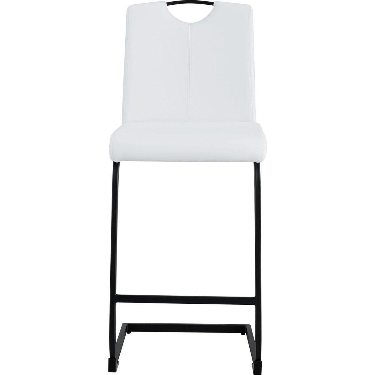 White PU Chair Barstool Dining Counter Height Chair Set of 2