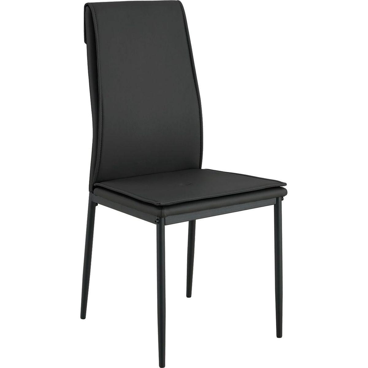 Dining chairs set of 4, Black modern kitchen chair with metal leg