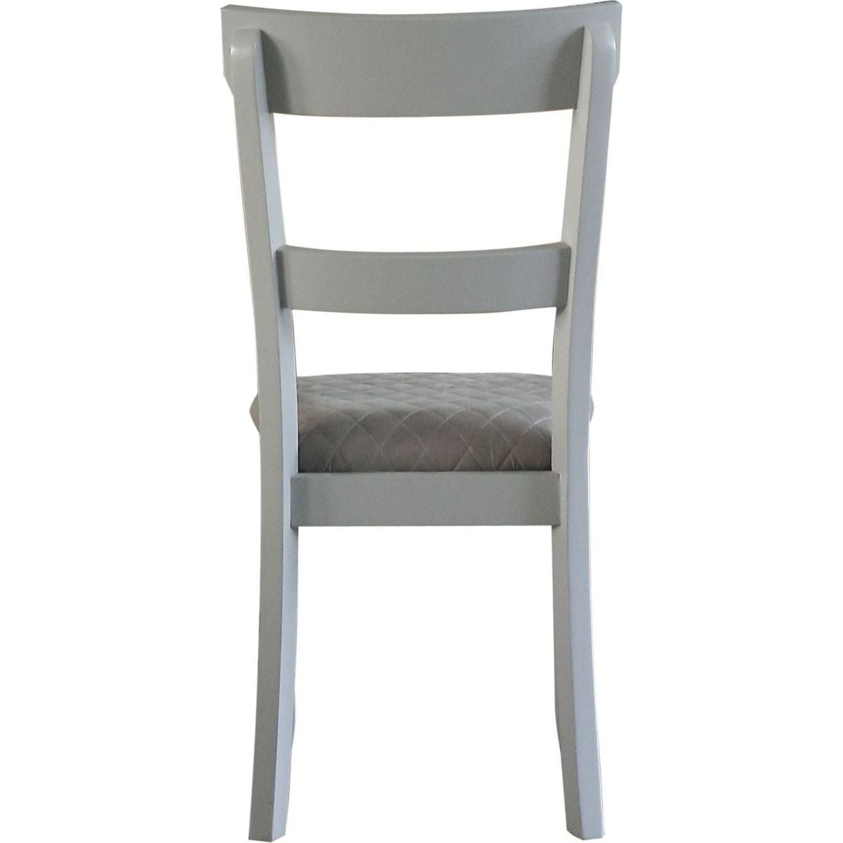 House Marchese Side Chair, Two Tone Gray Fabric & Pearl Gray Finish