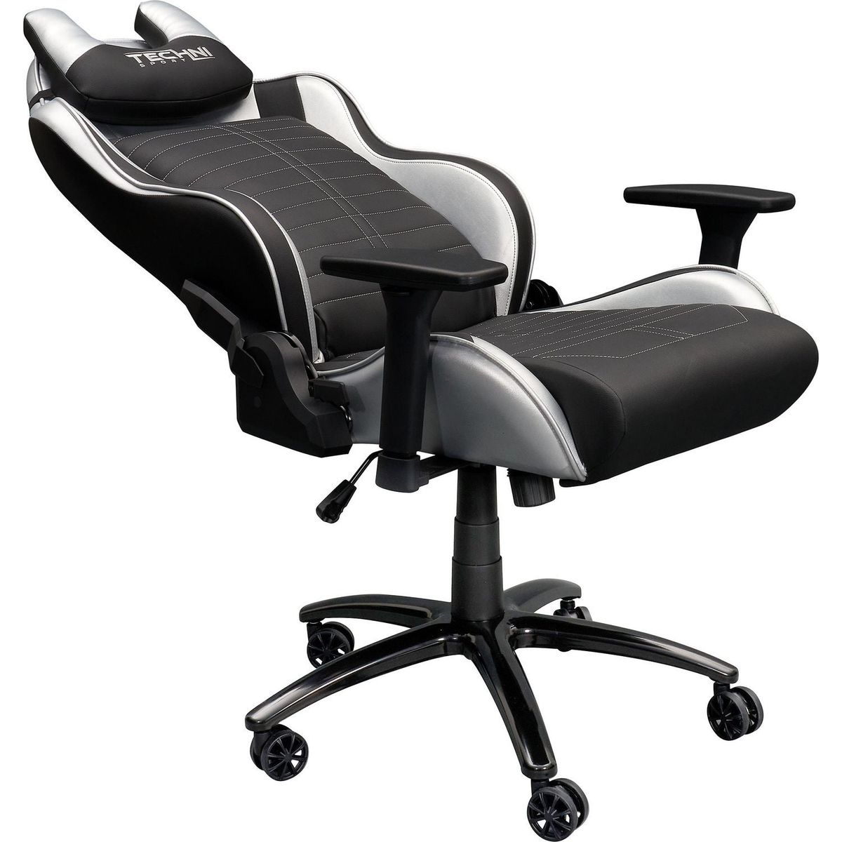 Techni Sport Ergonomic Racing Style Gaming Chair - Silver