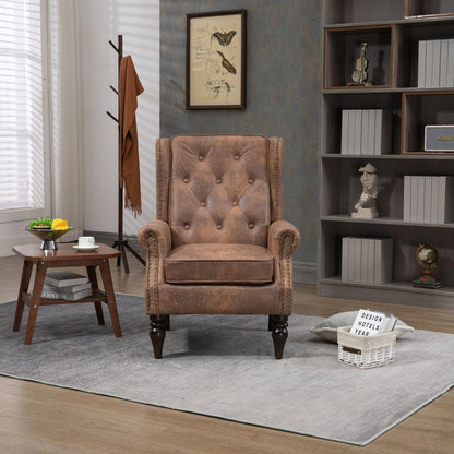 Wood Frame Armchair, Modern Accent Chair Lounge Chair for Living Room