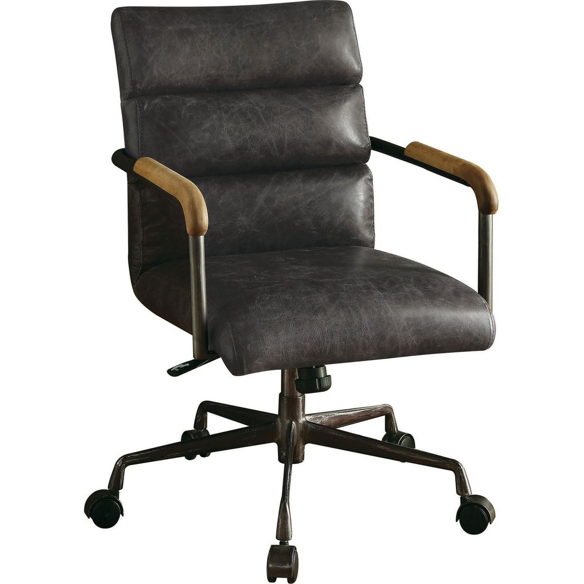 Harith Office Chair in Antique Slate Top Grain Leather