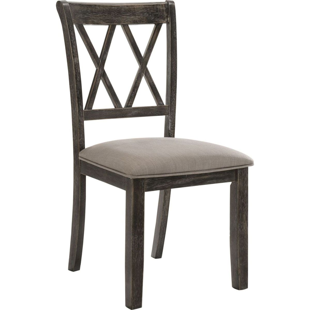 Claudia II Side Chair (Set-2) in Fabric & Weathered Gray