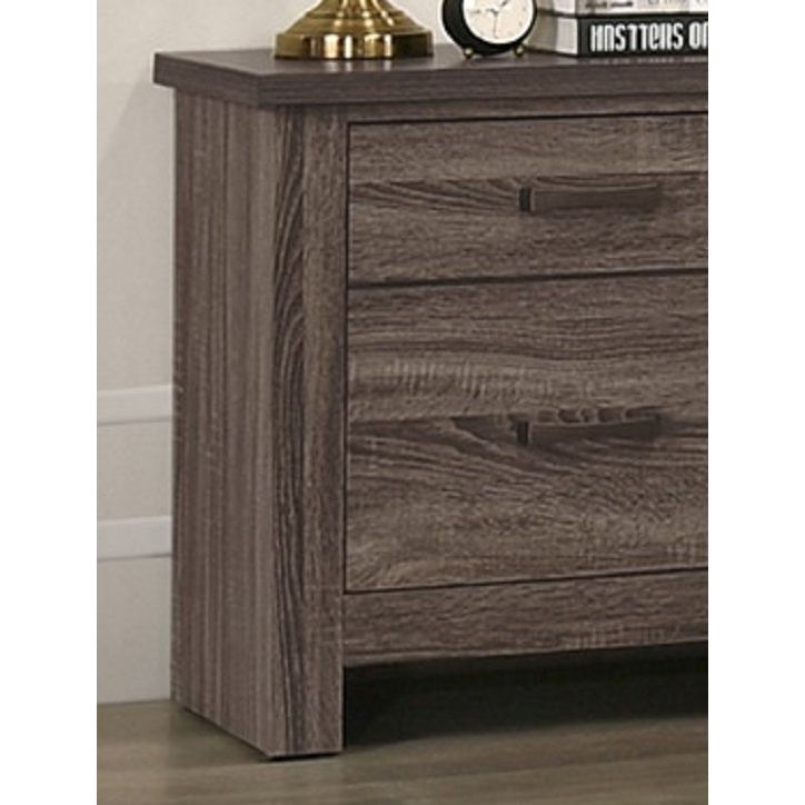 Natural Finish Striking Wooden Nightstand Bedside Table 2x Drawers Storage bedroom Furniture