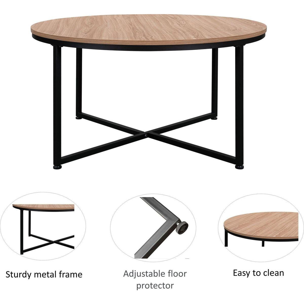 Modern Round Metal Coffee Table