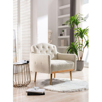 Accent Chair, leisure single sofa with Rose Golden feet