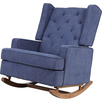 living room Comfortable rocking chair accent chair Navy fabric