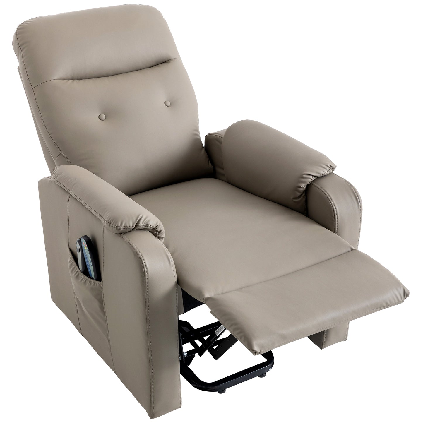 Massage Recliner Chair Electric Power Lift Chairs with Side Pocket, Adjustable Massage and Heating Function for Adults and Seniors, Olive Grey