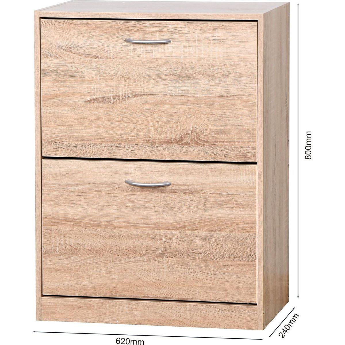 Wooden Shoe Cabinet for Entryway, White Shoe Storage Cabinet with 2 Flip Doors 20.94x9.45x43.11 inch