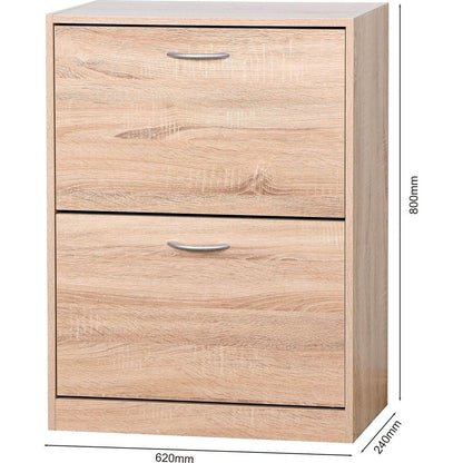 Wooden Shoe Cabinet for Entryway, White Shoe Storage Cabinet with 2 Flip Doors 20.94x9.45x43.11 inch