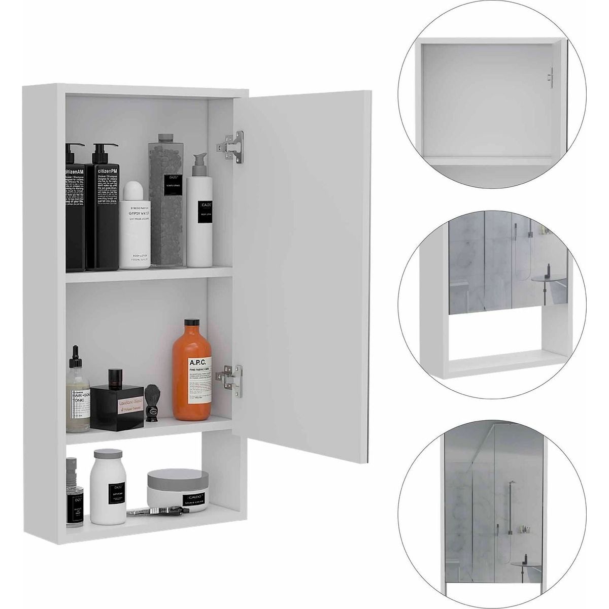 Burlington Rectangle Medicine Cabinet with Mirror White