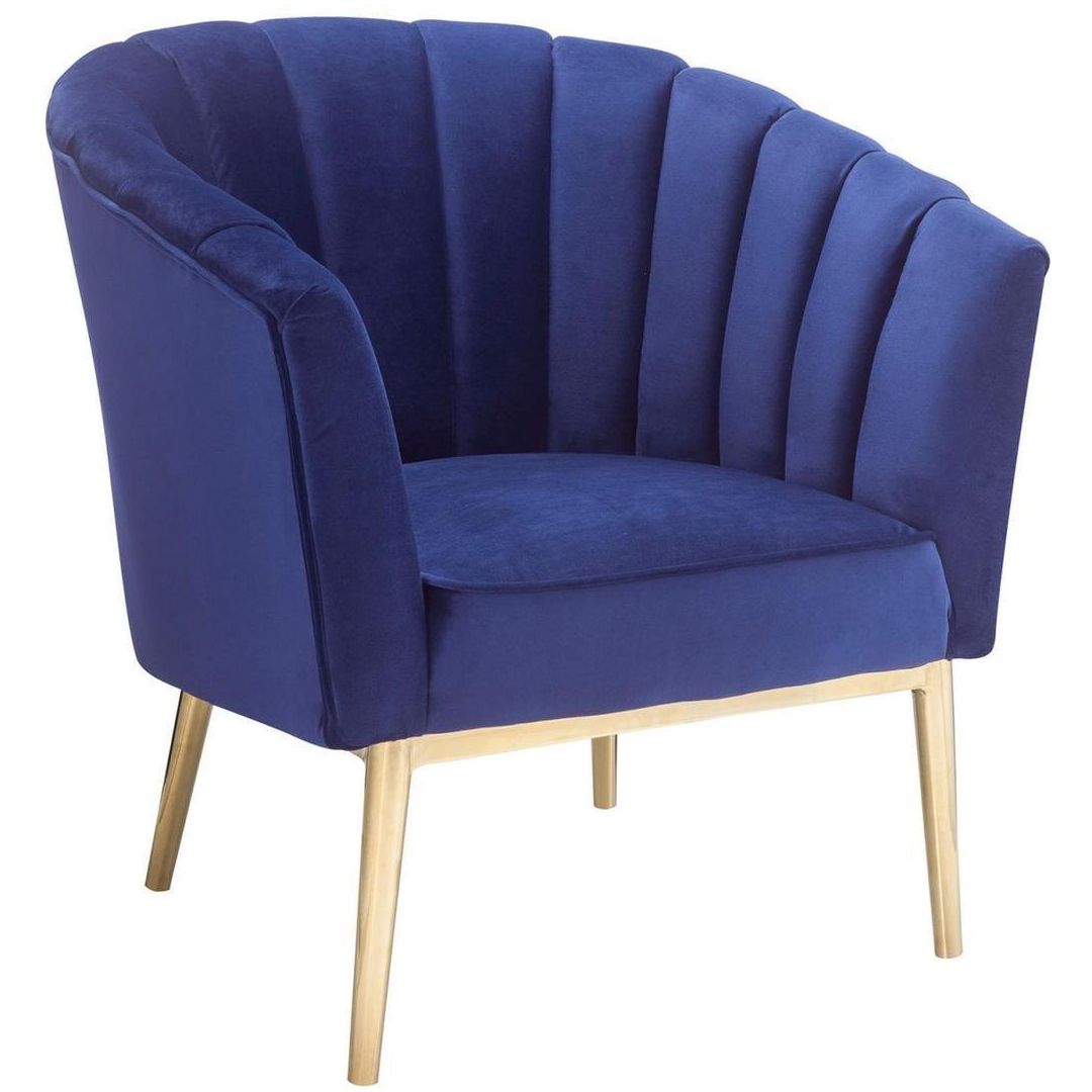 Colla Accent Chair in Midnight Blue Velvet & Gold