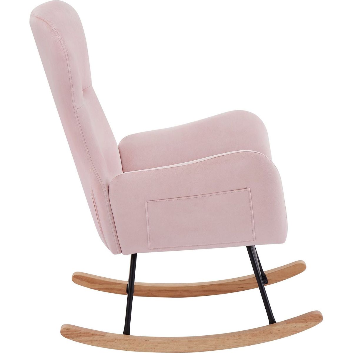 pink velvet rocking chair