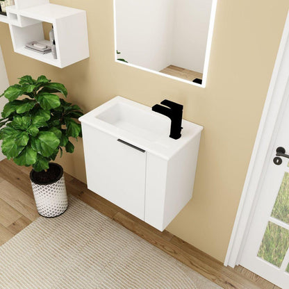 Bathroom Vanity with Sink 22 Inch for Small Bathroom, Floating Bathroom Vanity with Soft Close Door, Small Bathroom Vanity with Sink, 22x13 (KD-Packing)