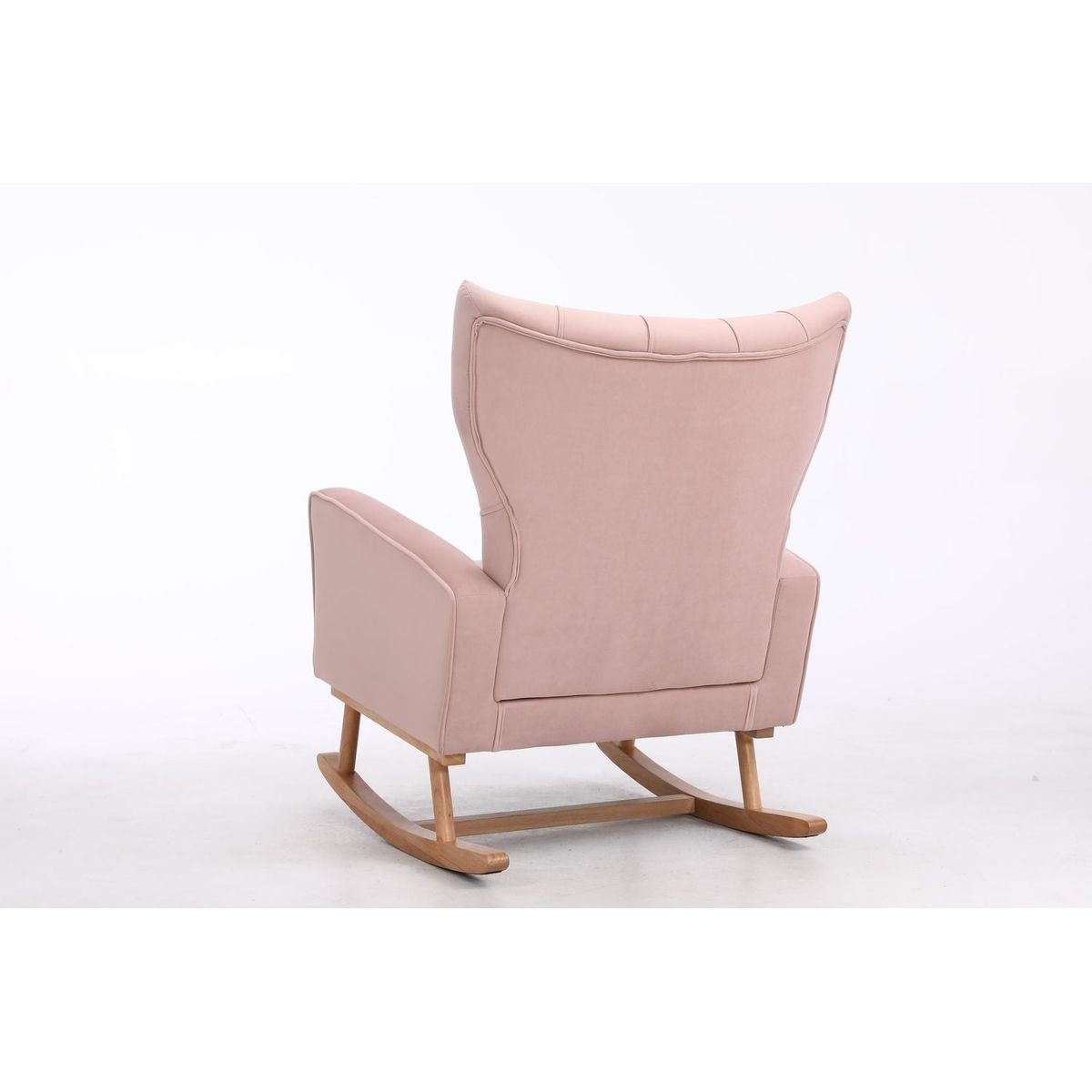 Baby Room High Back Rocking Chair Nursery Chair, Comfortable Rocker Fabric Padded Seat, Modern High Back Armchair