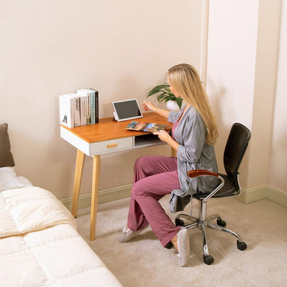 Wooden Vanity table Makeup Dressing Desk Writing Desk Computer Table with Solid Wood Top Panel