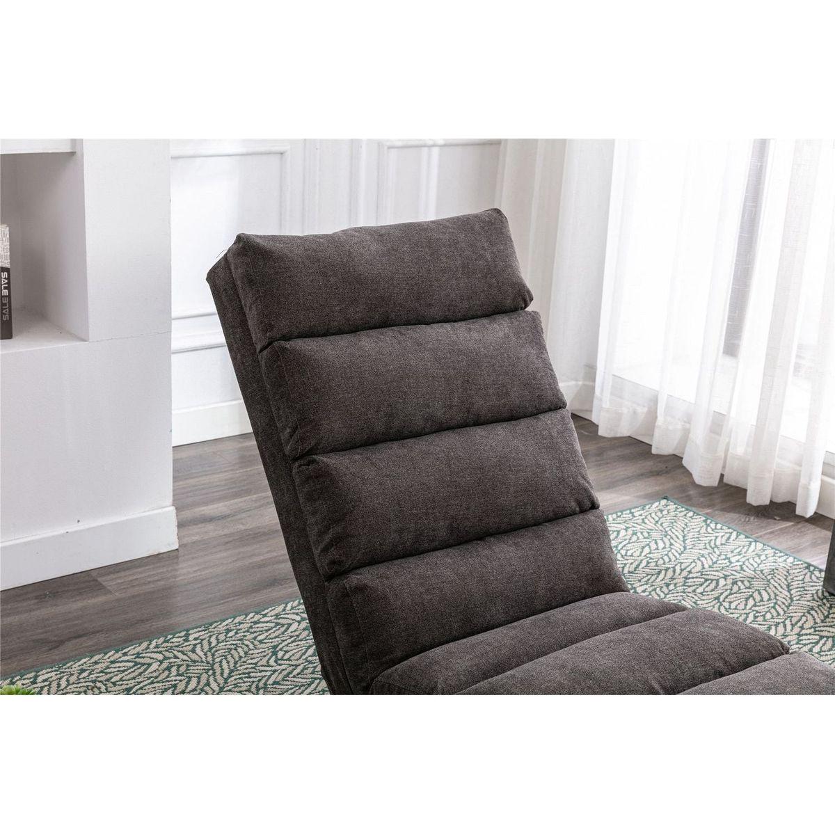 Linen Chaise Lounge Indoor Chair, Modern Long Lounger for Office or Living Room