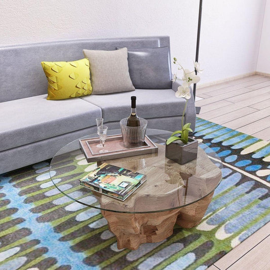 36" Inch Round Tempered Glass Table Top Clear Glass 1/4" Inch Thick Flat Polished Edge - Streamdale Furniture