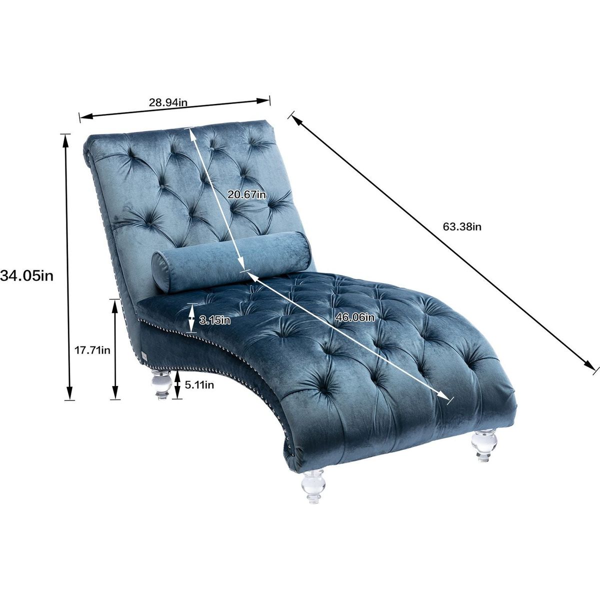 Leisure concubine sofa with acrylic feet