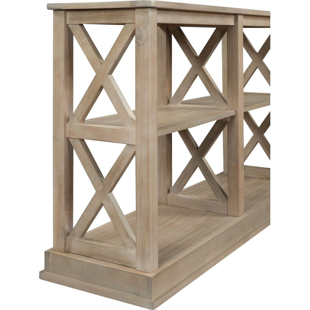 Console Table with 3-Tier Open Storage Spaces and " X"