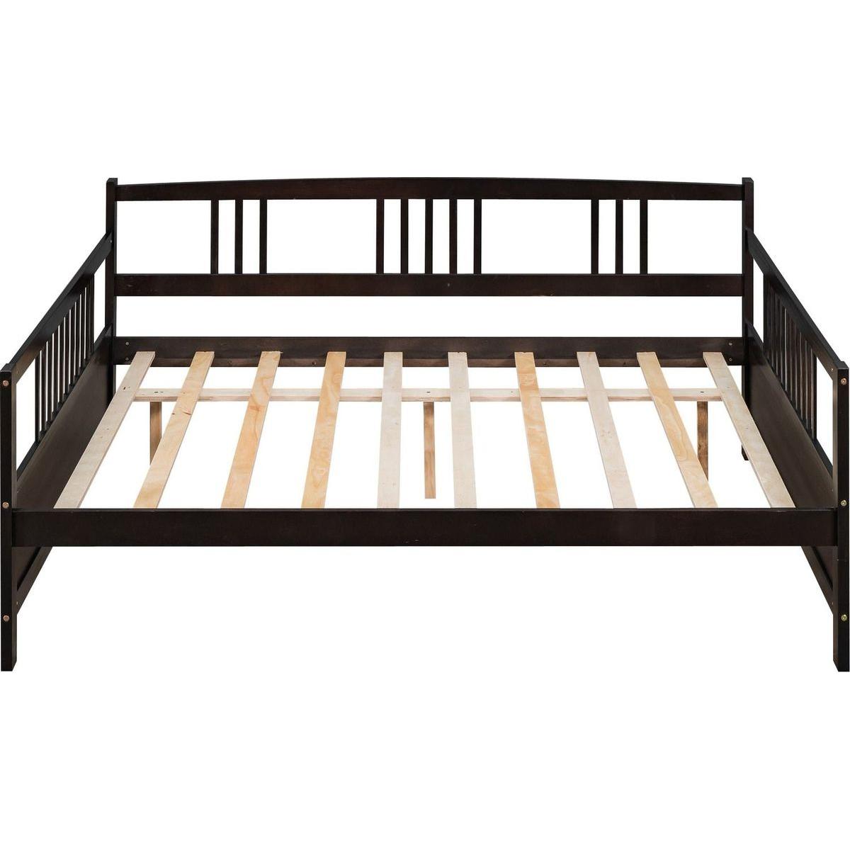 Full Size Daybed with Support Legs, Espresso - Streamdale Furniture