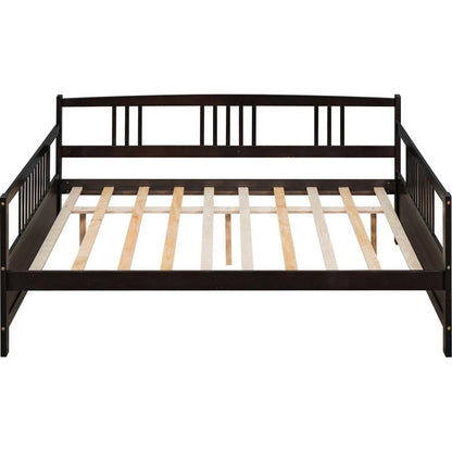 Full Size Daybed with Support Legs, Espresso - Streamdale Furniture