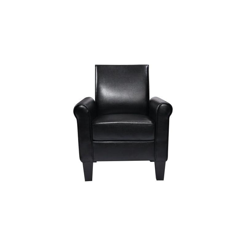 Accent Chairs, Comfy Sofa Chair, Armchair for Reading, Living Room, Bedroom, Office, Waiting Room, PU leather, Black