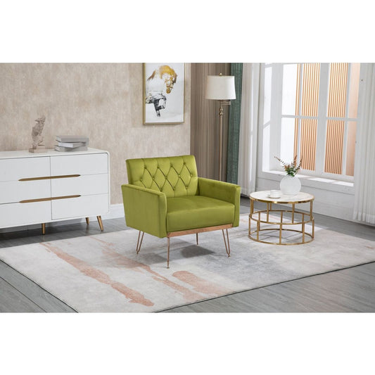 Accent Chair, leisure single sofa with Rose Golden feet