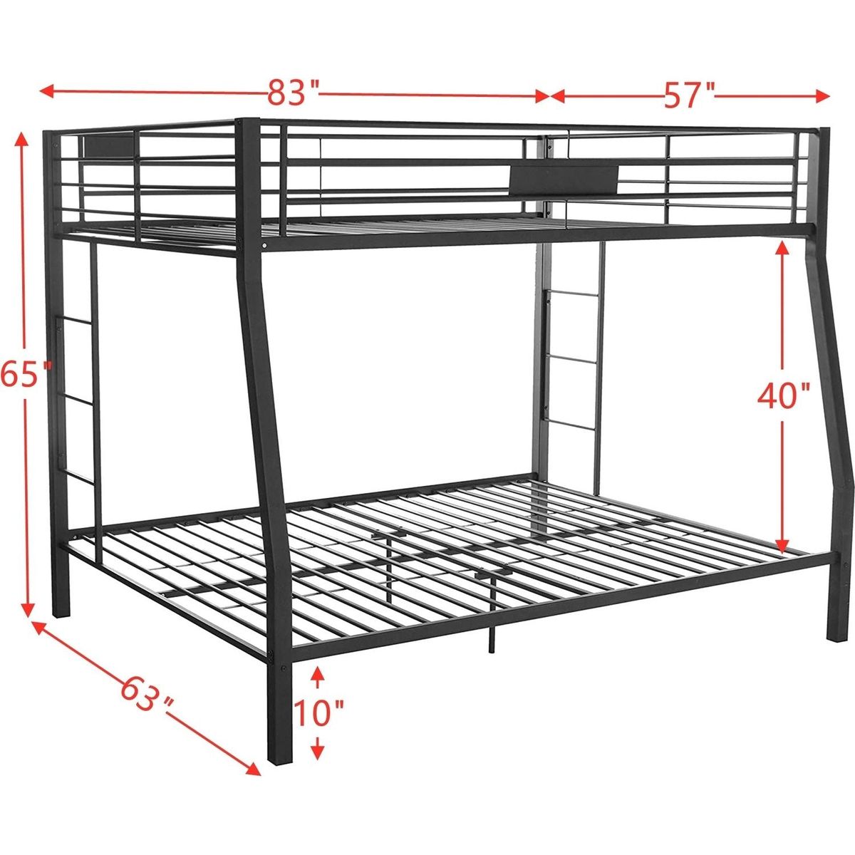 Limbra Full XL/Queen Bunk Bed in Sandy Black