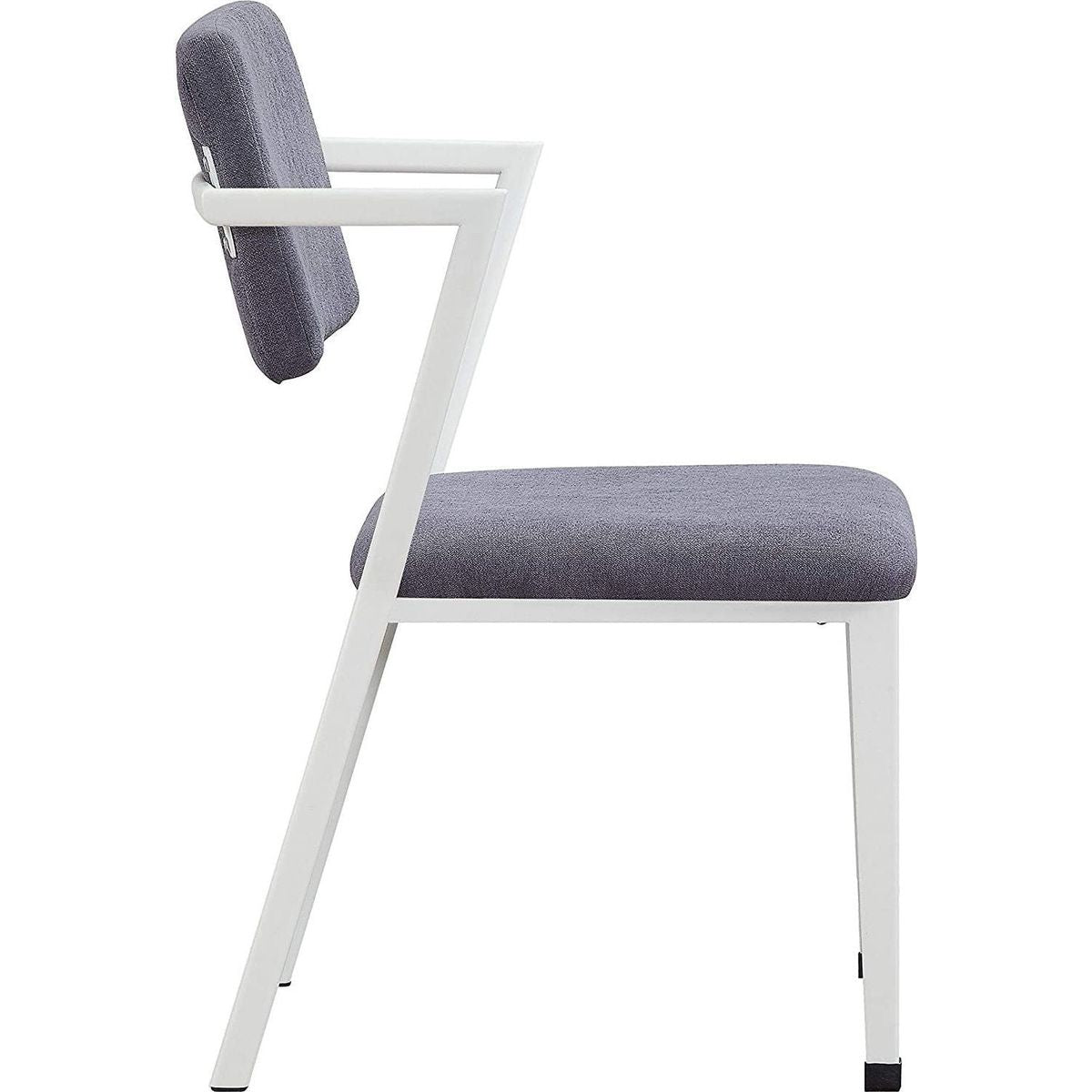 Cargo Dining Chair (Set-2), Gray Fabric & White (2Pc/1Ctn)