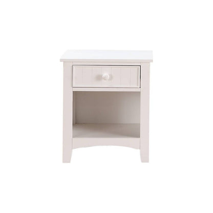 White Nightstand Shelf Storage Drawers Pine Veneer MDF Wooden 1pc Modern Nightstand