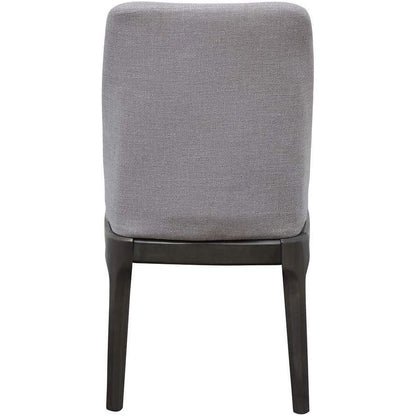 Madan Side Chair (Set-2) in Light Gray Linen & Gray Oak