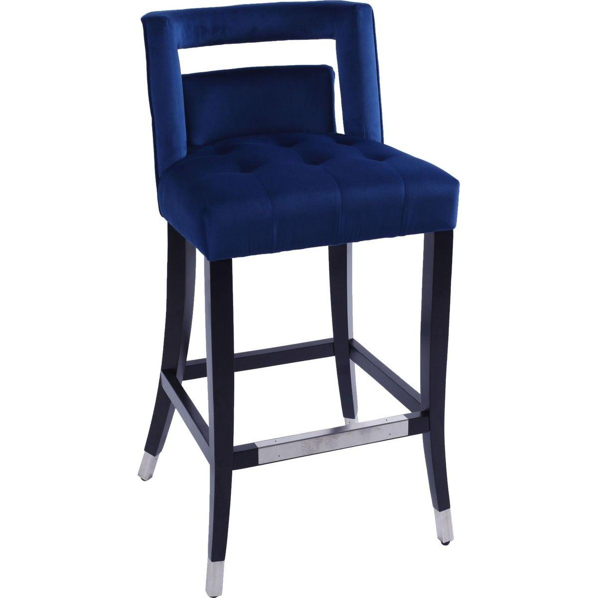 Suede Velvet Barstool with nailheads Living Room Chair2 pcs Set - 30 inch Seater height