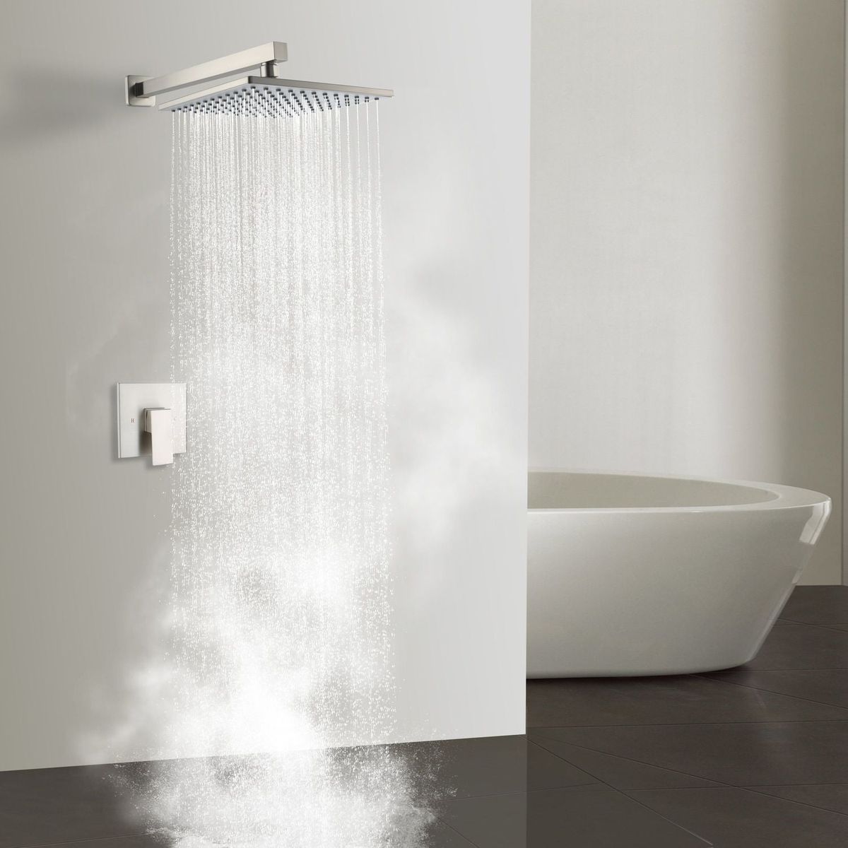 10 Inch Rain Shower Head System Shower Combo Set Bathroom Wall Mount Mixer Shower Faucet Rough-In Valve and Shower Arm Included