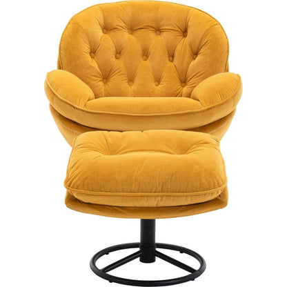 Accent chair TV Chair Living room Chair with Ottoman-Yellow