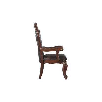 Picardy Arm Chair (Set-2), Cherry Oak & PU