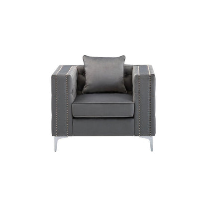 Lorreto Gray Velvet Chair