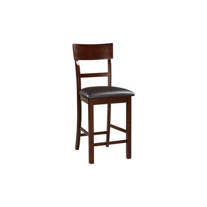 Set of 2 Chairs Dining Room Furniture Dark Brown Cushioned Solid wood Counter Height Chairs