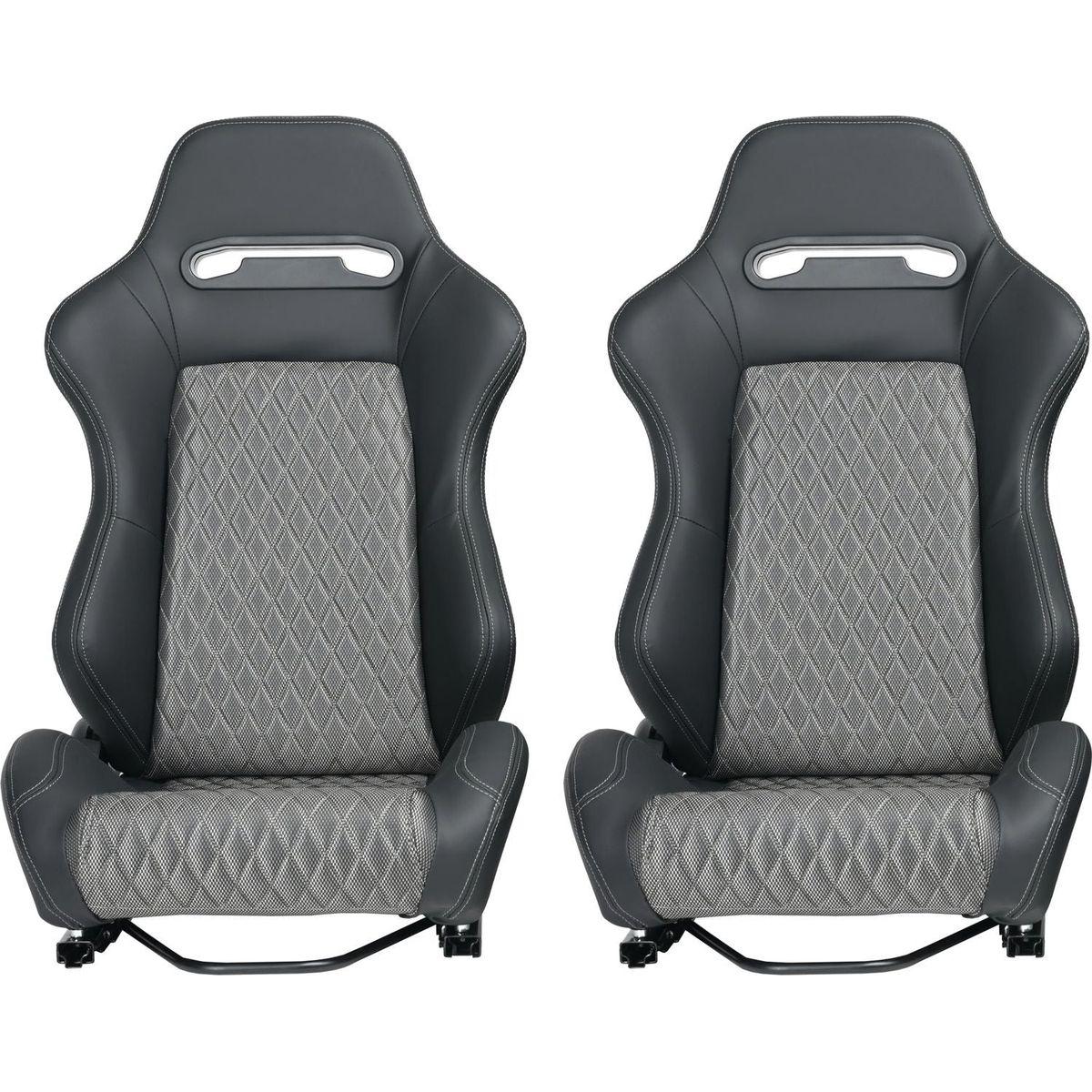 RACING SEAT HIGH QUALITY PVC WITH SUADE MATERIAL DOUBLE SLIDER 2PCS
