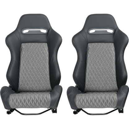 RACING SEAT HIGH QUALITY PVC WITH SUADE MATERIAL DOUBLE SLIDER 2PCS