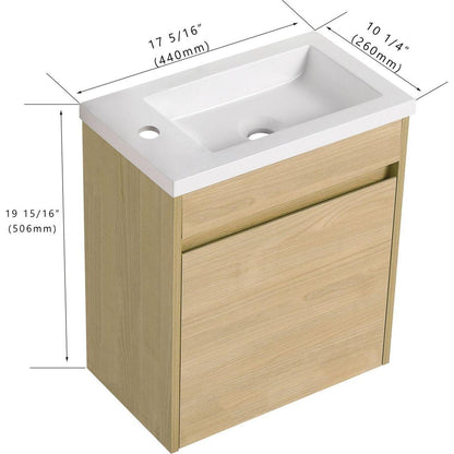 Bathroom Vanity With Single Sink, 18 Inch For Small Bathroom (Excluding Faucets)