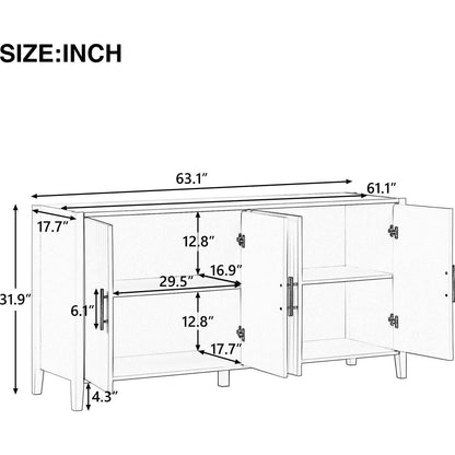 Accent Storage Cabinet Sideboard Wooden Cabinet with Metal Handles for Hallway, Entryway, Living Room, Bedroom