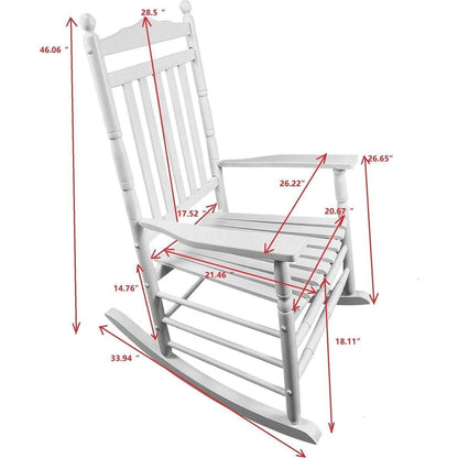 BALCONY PORCH ADULT ROCKING CHAIR - WHITE