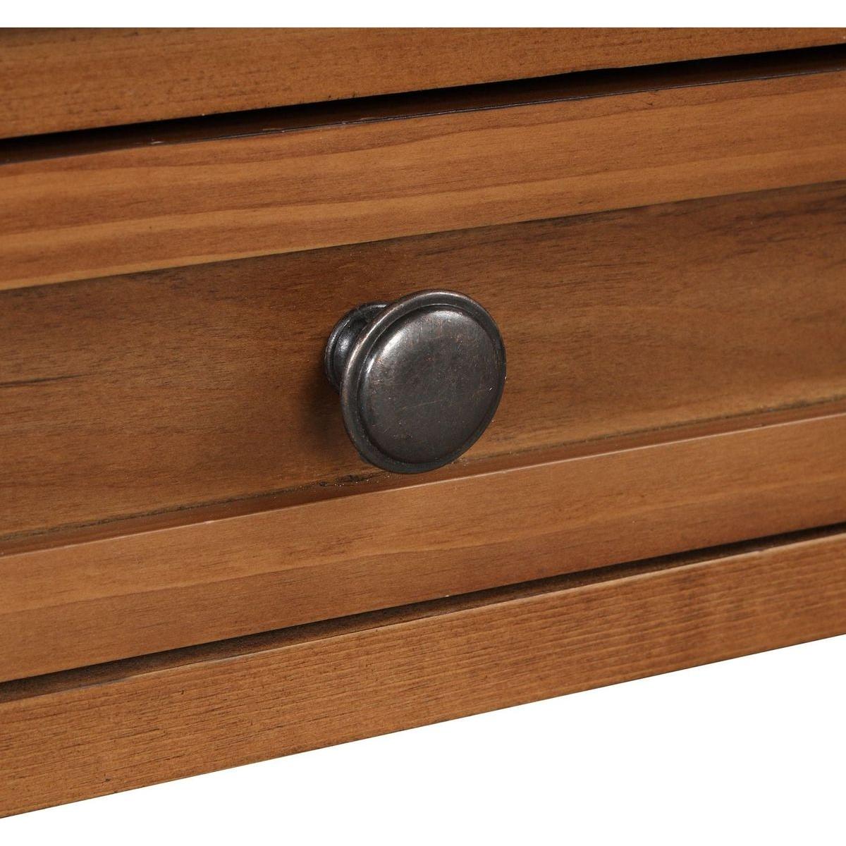 36" Farmhouse Pine Wood Console Table Entry Sofa Table with 4 Drawers & 1 Storage Shelf for Entryway Living Room Bedroom Hallway Kitchen (Brown)