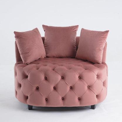 Accent Chair / Classical Barrel Chair for living room / Modern Leisure Sofa Chair (Pink)